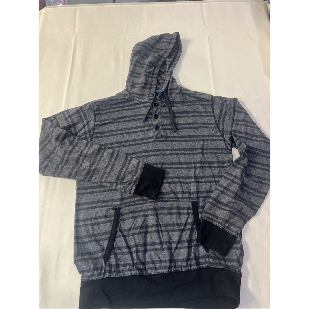 Subculture Strips Black&gray Long Sleeve Shirt Pouch Pocket Men's L